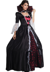 Ladies Hooped Hem Vampire Fancy Dress Costume