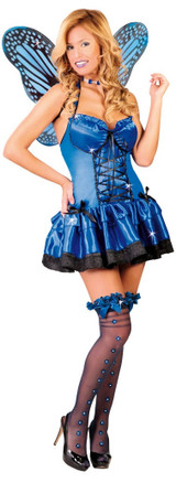 Ladies Blue Butterfly Fancy Dress Costume