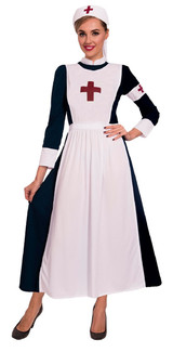 Ladies Vintage Nurse Fancy Dress Costume