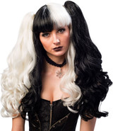 Ladies Half Black, Half White Costume Wig