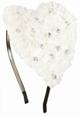 Ladies Large White Heart Fancy Dress Hairband