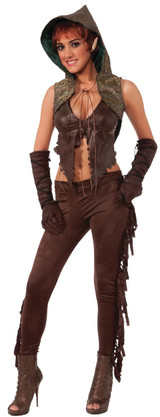 Ladies Elf Hunter Fancy Dress Costume