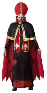 Mens Horror Pope Fancy Dress Costume