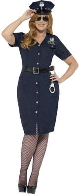 Ladies Curvy Sexy Cop Fancy Dress Costume