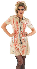 Ladies Zombie Nurse Fancy Dress Costume