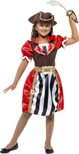 Girls Pirate Captain Fancy Dress Costume