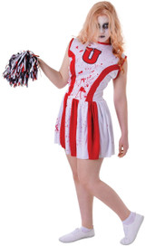 Teen Girls Zombie Cheerleader Fancy Dress Costume