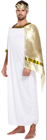 Mens White/Gold Roman God - One Size