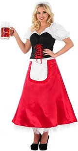 Oktoberfest Outfit Women Red Bavarian Fancy Dress Halloween