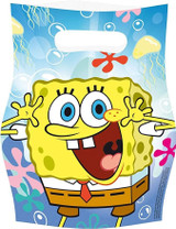 Colorful Plastic Loot Bags with Spongebob Design-6 Pcs