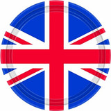 8 Union Jack Paper Party Plates (23cm)