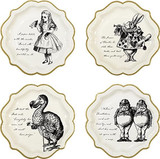 Alice In Wonderland Paper Plates Mad Hatter Party Supplies For Afternoon Tea Party, Birthday or Baby Shower 23cm | 12 Pack