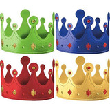 Fun Rainbow Birthday Party Crowns , Pack of 12, Multi , 1/4" x 22 1/2"