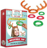 Christmas Inflatable Reindeer Antler Hoop Toss Party Game Family Fun