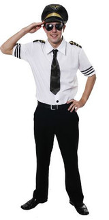 Mens Pilot Fancy Dress Costume