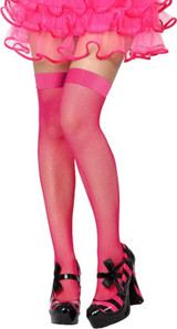 Ladies Pink Fishnet Stockings