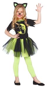 Girls Green Cat Costume