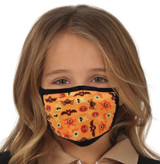 Kids Orange Halloween Face Mask