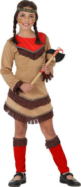 Girls Red Indian Costume