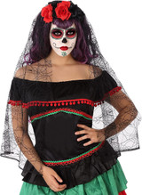Ladies Day of the Dead Long Veil