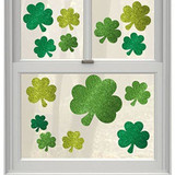 Amscan St Patricks Day Glitter Vinyl Window Cling Decorations 14/pkg
