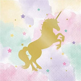 Unicorn Sparkle Paper Lunch Napkins I 3 ply I Foil Stamped I 16 Pcs., Multi-Coloured