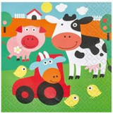 Farm Fun Papaer Napkins 33X33cm - 20Pack