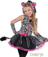 Girls Sassy Stripes Zebra Costume