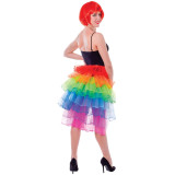 Ladies Bustle Layered Rainbow Skirt