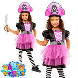 Girls Pink Dazzling Shipmate Pirate Costume