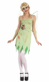 Ladies Bloody Fairy Zombie Costume With Wings