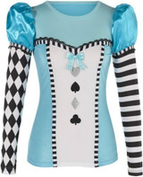 Adult Alice in Wonderland Long Sleeve Top Costume