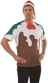 Mens Christmas Pudding T-Shirt & Hat