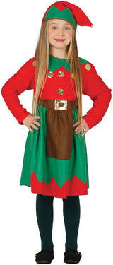 Girls Christmas Elf Fancy Dress Outfit