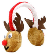 Reindeer Fluffy Ear Muffs Accessory One Size