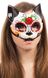 Day of the Dead Cat Mask