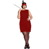 Ladies 1920's Red Flapper Costume Plus Size