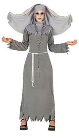 Ladies Haunting Nun Fancy Dress Costume