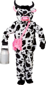 Adults Big Head Cow Mascot Costume One Size