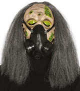 Black Gas Mask with Hair