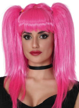 Ladies Pink Pigtails Wig