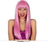 Ladies Pink Fringed Wig