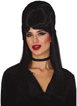 Ladies Black Beehive Wig