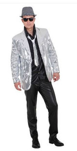 Mens Silver Sequinned Jacket
