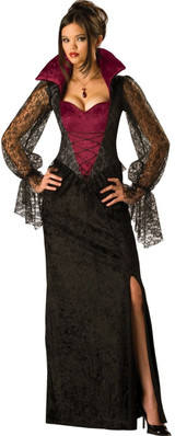 Ladies Lace Vampiress Fancy Dress Costume