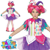 Girls Colourful Harlequin Clown