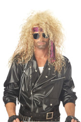 Heavy Metal Rocker Adult Costume Wig - Blonde