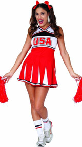 Cheerleader Fancy Dress Costume Adult Women