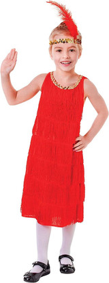 Girls Red Flapper Dress