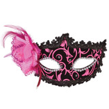 Womens Sexy Black and Pink Eye Mask